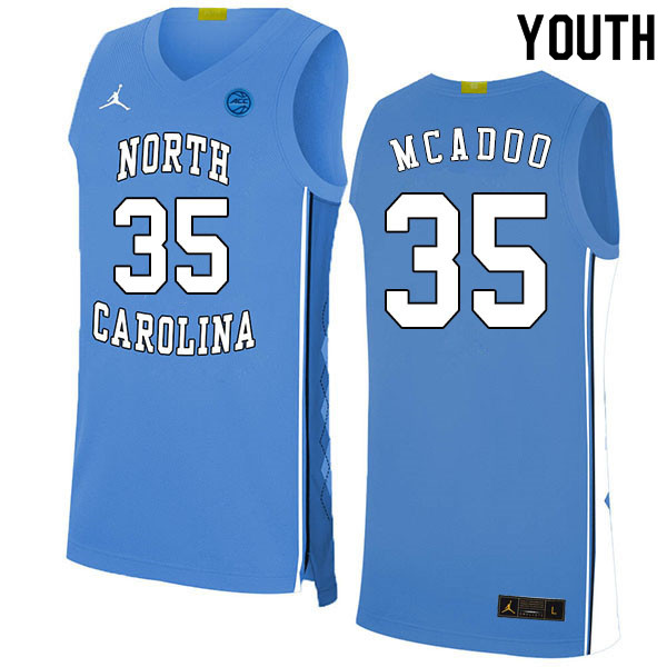 2020 Youth #35 Ryan McAdoo North Carolina Tar Heels College Basketball Jerseys Sale-Blue - Click Image to Close
